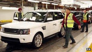 Land Rover assembly line