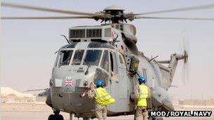 RNAS Culdrose Sea King helicopter in Afghanistan: Pic RNAS Culdrose