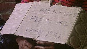 Generic shot of homeless person