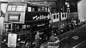 Colliery workers finish their shift at Lewis Merthyr Colliery