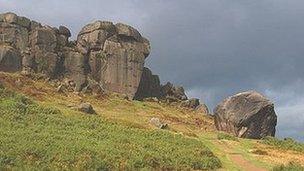 Cow and calf rocks on Ilkley Moor