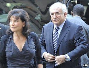 Dominique Strauss-Kahn and his wife Anne Sinclair in New York, 23 August