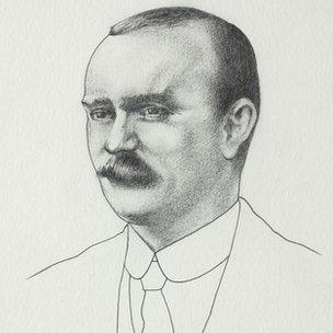 Pencil drawing of James Connolly