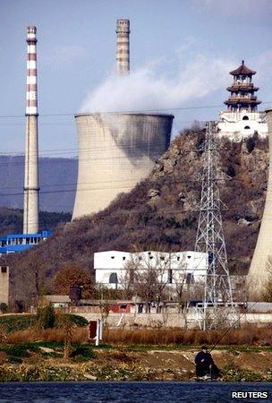 Power station and pagoda in China