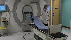 Nurse in one of the treatment rooms