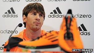 Lionel Messi at an Adidas event in Barcelona