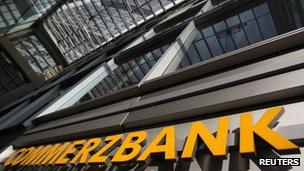 Commerzbank logo outside HQ