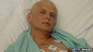 Alexander Litvinenko in hospital ward prior to his death