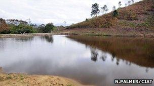 Rainwater reservoir in Nicaragua. Photo: N Palmer/CIAT