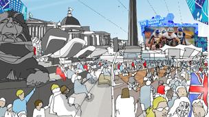 Images of how Trafalgar Square will look during next year's events