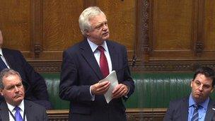 MP David Davis speaking in the House of Commons