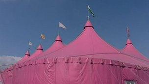 Maes pink pavilion