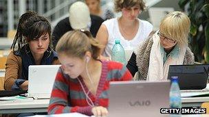 Young people using computers