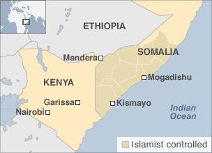 Map of Kenya and Somalia