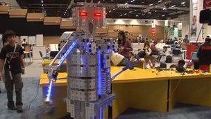 A robot on display at the World Robot Olympiad