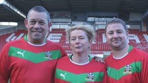 Crusaders "squad" members Chris Jones (left), Kristy Stephenson and Simon Jones