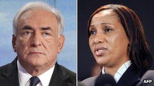 Former IMF head Dominique Strauss-Kahn, left, and Nafissatou Diallo, a 32-year-old Guinean immigrant who accused him of sexual assault