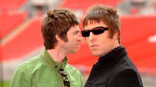 Noel and Liam Gallagher of Oasis