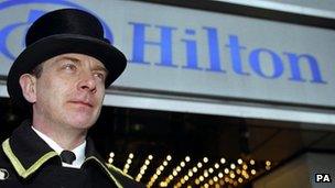 Hilton and doorman