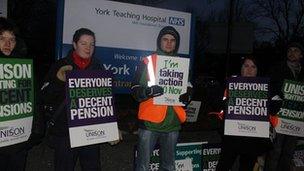 Picket line at York Hospital