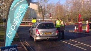 Picket line at the Met Office headquarters in Exeter