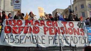 A bus full of protesters at Liverpool's Pier Head