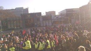 Unions claim 2,500 people attended the rally in Coventry