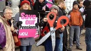 Picket line outside the University of Brighton