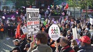 A march and rally in Luton town centre