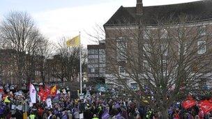 Rally outside County Hall in Taunton, 30 Nov 2011