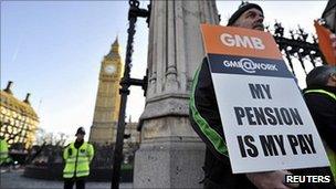 GMB picket outside Parliament