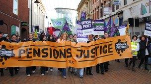 The public sector march in Blackburn