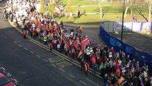 Pensions march in Derby