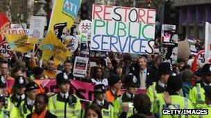 Protesters in London