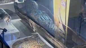 A 3,500 year old Egyptian coffin discovered in a Devon museum