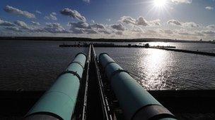 Intake pipe at the Thames Gateway desalination plant in Beckton