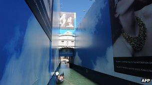 Bridge of Sighs with advertising boards during restoration work (11 September 2010)