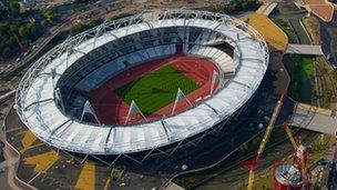 The Olympic stadium from the air