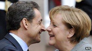 German Chancellor Angela Merkel (right) and French President Nicolas Sarkozy, 24 Nov 11