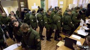 Interior Ministry troops voting