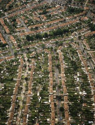 Aerial view of suburban housing (Image: Science Photo Library)