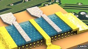 Artist representation of a molybdenite microchip