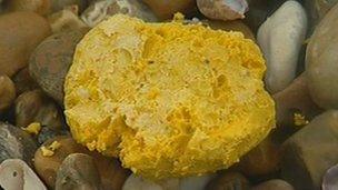 Yellow lump of wax