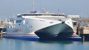 Condor Vitesse in Guernsey's St Peter Port Harbour