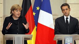 Angela Merkel and Nicolas Sarkozy