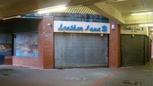 Empty units in the St David's Shopping Centre