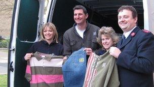 Katryn Harris (Trading Standards) Richard Humphrey, Christine Deakin (Trading Standards) and Lieutenant Rob Symons (from left to right)