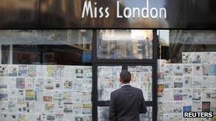 Man looking at commercial property in London