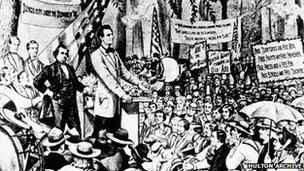 An image of a Lincoln-Douglas debate