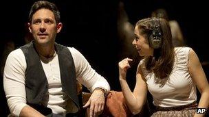 Steve Kazee and Cristin Milioti in Once the Musical